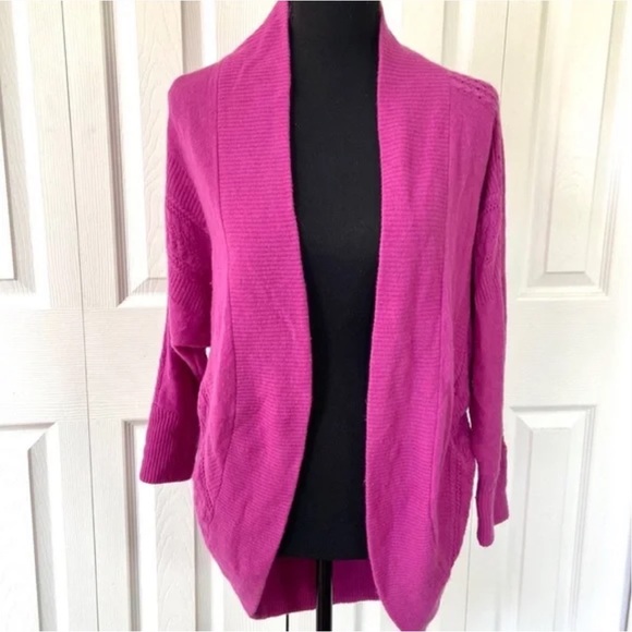 Lily Pulitzer Cabrina Open Front Pink Cardigan wool and cashmere blend size M/L - Picture 11 of 14
